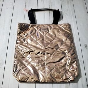 Victoria's Secret Puffed Rose Gold Tote Bag